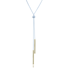 MINET Srebrny dwukolorowy naszyjnik z ściąganym zapięciem