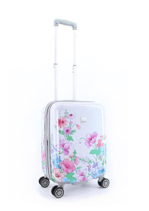 Walizka mała kabinowa ELLE Flower biała