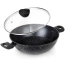 Patelnia granitowa głęboka ze szklaną pokrywką BLACK LINE 28 cm, 3,5 l
