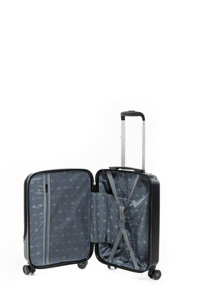 LYS Paris Tunis Mała twarda czarna walizka kabinowa na kółkach 55 cm