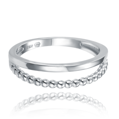 MINET Podwójny srebrny pierścionek rozmiar 13