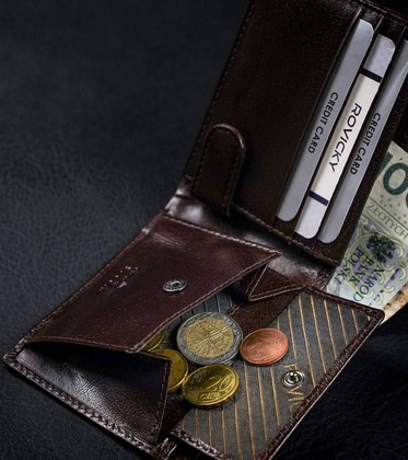 Skórzany portfel męski z ochroną kart rfid protect