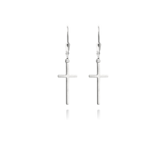 MINET Kolczyki srebrne KRZYŻ