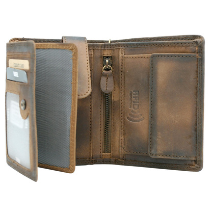 Portfel męski skórzany N4C-VIN-14 Brązowy