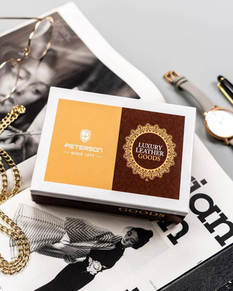 Peterson portfel skórzany PTN RD-41-GCL Red