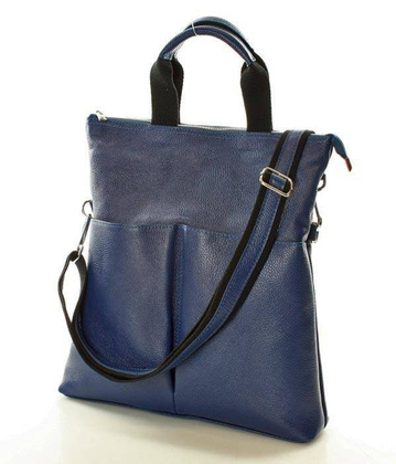 Nowoczesna torebka skórzana MAZZINI - Gala New granatowa - min. zamówienie 20 / 50 / 100 szt.