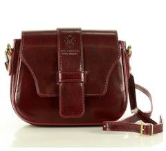 Torebka skórzana crossbody bag MAZZINI VERONA - bordo - min. zamówienie 20 / 50 / 100 szt.