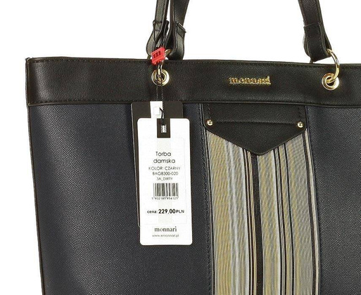 MONNARI Miejska torba shopper bag na ramię czarny - min. zamówienie 20 / 50 / 100 szt.