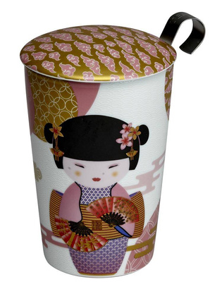 Kubek z zaparzaczem TeaEve 350ml New Little Geisha Rose 80043