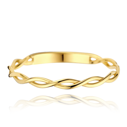 MINET Nowoczesny złoty spleciony pierścionek Au 585/1000 rozm. 14 - 0,80g