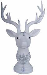 Głowa renifera ze srebrną dekoracją