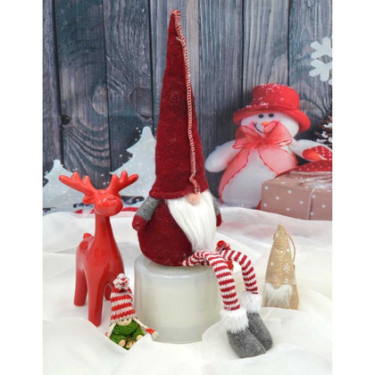 Skrzat dekoracyjny 30+15 cm - czerwony