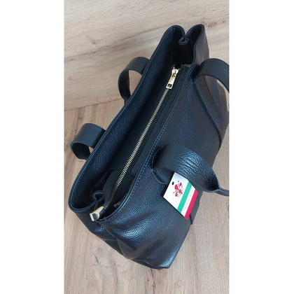 Duża Włoska skórzana torba na ramię mieści XL ,Vera Pelle Czarna  VPA78N