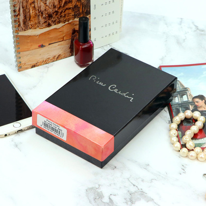 PIERRE CARDIN Skórzany portfel damski, czerwony