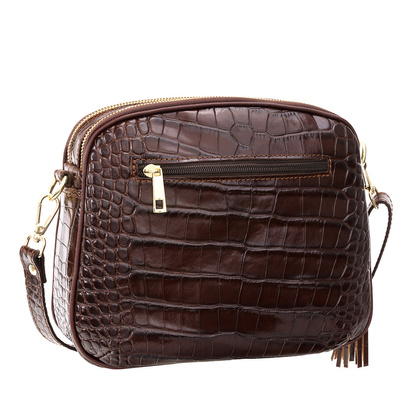 Skórzana listonoszka Canaletto z tłoczeniem krokodyla i złotymi detalami – luksusowy styl na co dzień TD808s259