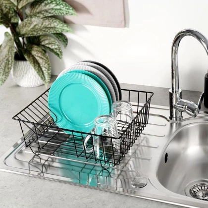 Suszarka na naczynia talerze kubki czarna komorowa ociekacz do naczyń 35x29x13,5 cm