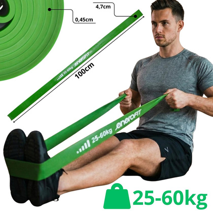 GUMA TAŚMA OPOROWA POWER BAND 25-60KG ZIELONA ENERO FIT