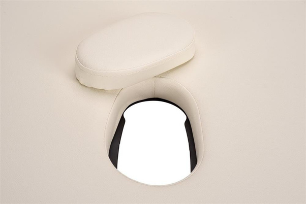 Stół, łóżko do masażu 2-segmentowe drewniane Kremowe