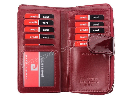 Portfel damski skórzany PIERRE CARDIN 02 LEAF 116 Czerwony