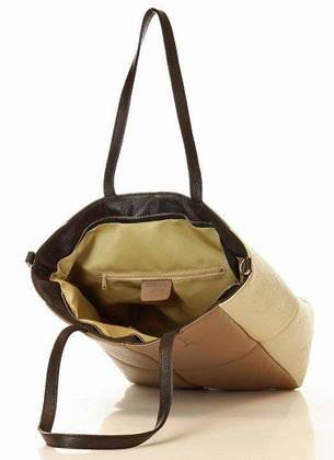 MARCO MAZZINI Oryginalna torba skórzana shopper bag XL slow fashion beż taupe - min. zamówienie 20 / 50 / 100 szt.