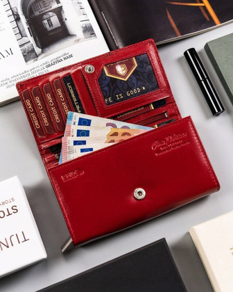 Skórzany portfel damski na zatrzask