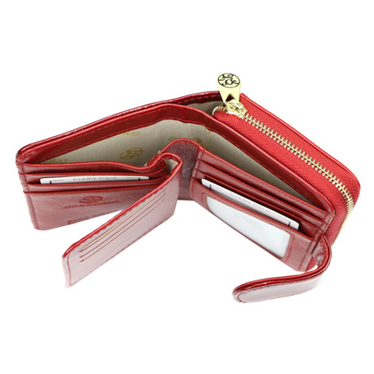 Portfel damski skórzany PELLUCCI NL-115 czerwony