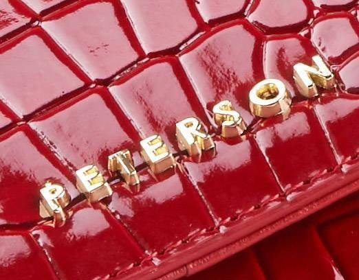 Portfel damski z motywem skóry krokodyla Peterson Czerwony