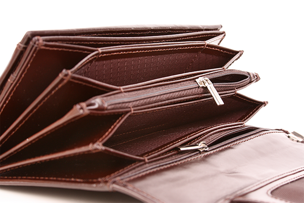 Portfel skórzany damski z rączką KEMER VOOC PPD1 Brązowy