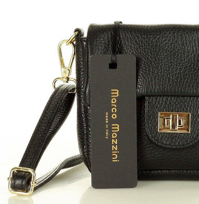Mini torebka etui na telefon na pasku wizytowa listonoszka phone pouch - MARCO MAZZINI czarny - min. zamówienie 20 / 50 / 100 szt.