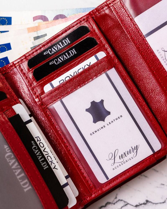 Skórzany portfel z podwójną przegrodą na bilon