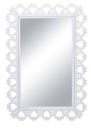 Lustro metalowe z sercami białe