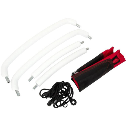 Huśtawka ogrodowa bocianie gniazdo 95x95cm czerwona