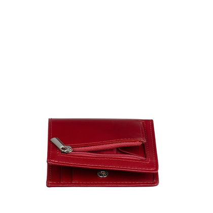 Mały czerwony portfel damski RFID Canaletto z skóry licowej garbowanej roślinnie PD1031s165gr RFID