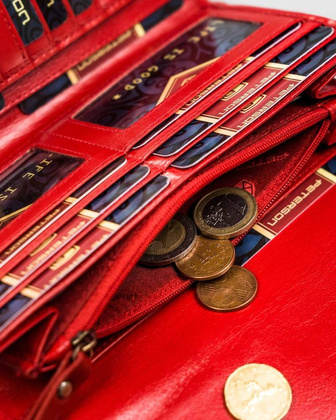 Elegancki duzy portfel damski ze skory naturalnej