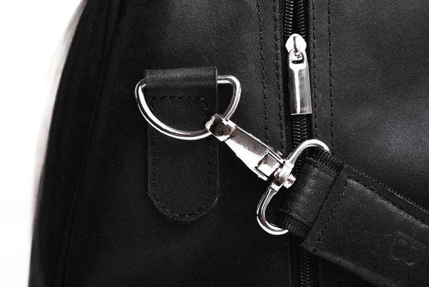 Czarna podróżna torba weekendowa ze skóry BRØDRENE BL10 Kolor wnętrza: Czarny - min. zamówienie 20 / 50 / 100 szt.