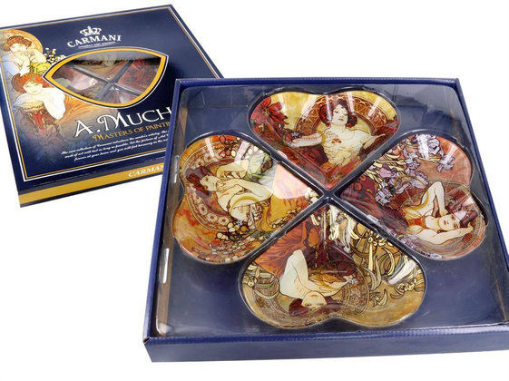 Talerz dekoracyjny - M. Mucha, 4 części