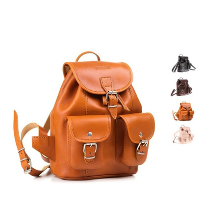 Mały plecak skórzany KEMER VOOC Vintage P2 Brązowy