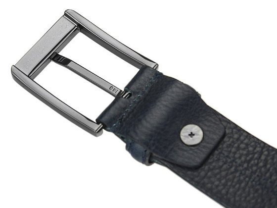 Pasek skórzany męski PIERRE CARDIN AUT 8004 GF Niebieski