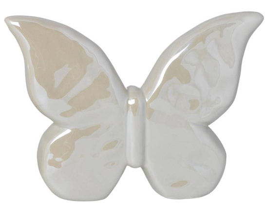 Motyl ceramiczny beżowy perłowy średni