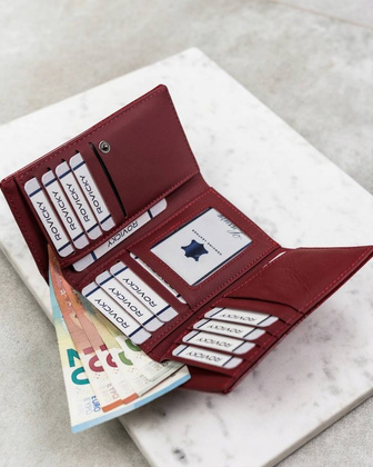 Skórzany portfel damski na bigiel