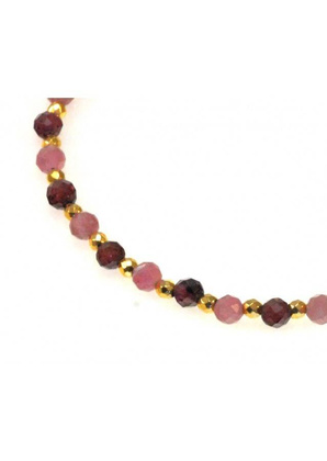 Bransoletka GRANAT TURMALIN 925