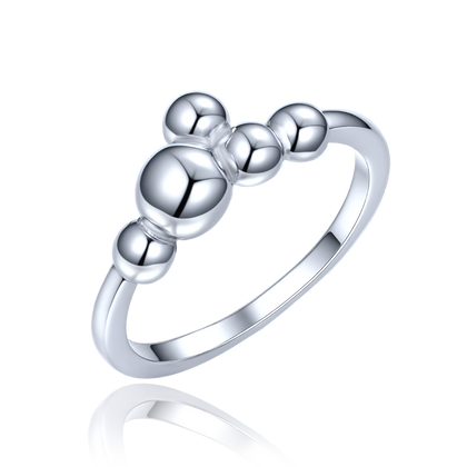 MINET Elegancki srebrny pierścionek z kulkami rozmiar 17
