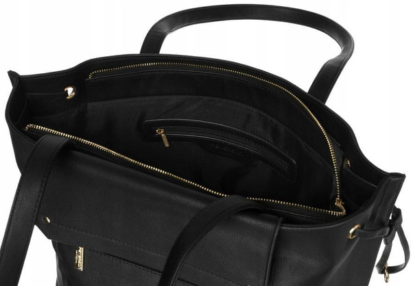 Duża, klasyczna shopperka damska ze skóry ekologicznej