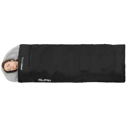 Śpiwór turystyczny mumia kołdra Quest czarny