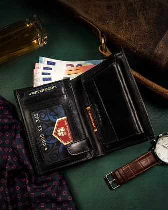 Skorzany portfel meski bez zapiecia zewnetrznego