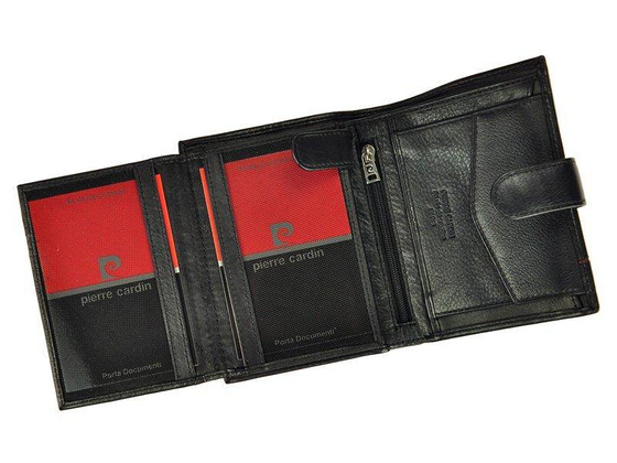 Portfel męski skórzany PIERRE CARDIN SAHARA TILAK15 326A Czarny / Niebieski