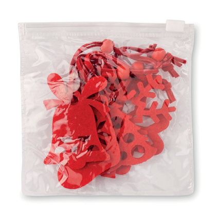 6 zawieszek na choinkę, filc UPOMINKARNIA Czerwony 3 szt