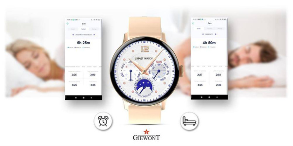 Smartwatch Giewont Różowy GW330-1 + Bransoleta Różowe Złoto