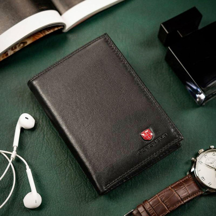 Meski portfel ze skory naturalnej