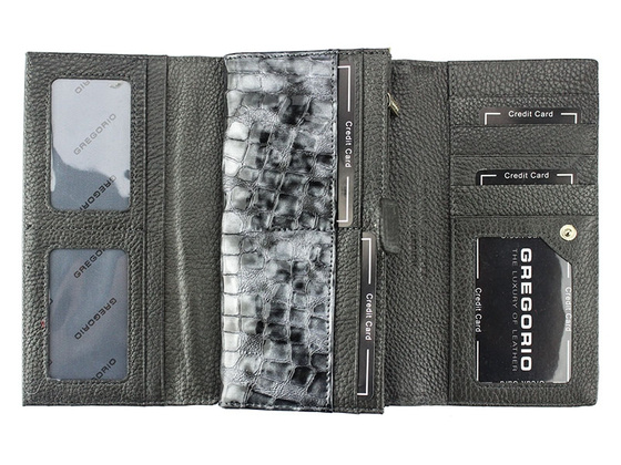 Skórzany damski portfel Gregorio FS-102 niebieski